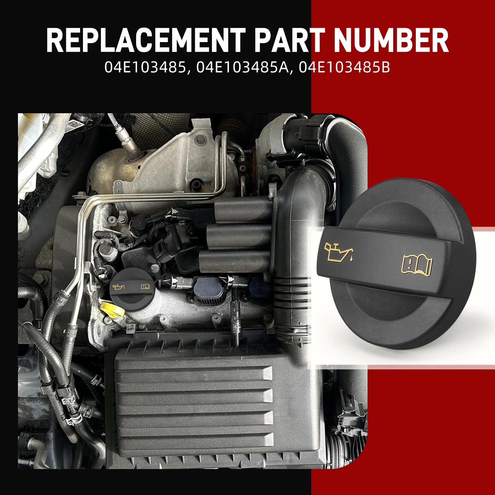 BEVINSEE غطاء فتحة تعبئة زيت المحرك البنزين لشركة فولكس فاجن للجولف 7/8/5/6 لتيجوان II ل باسات B8 ، لمحركات أودي A3 8 فولت A1 RS3 ، EA211