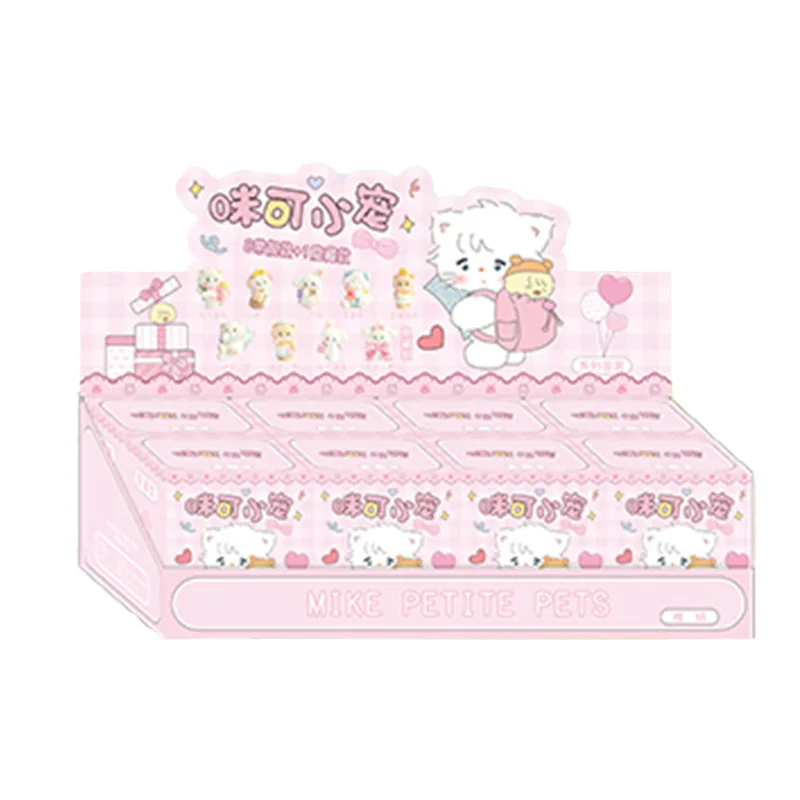 Hot 8pcs/Set MIKKO Petite Pet Blind Box Kawaii Cat Pet Doll Cute Grain Creative Desktop Ornament Surprise Birthday Pink Gifts