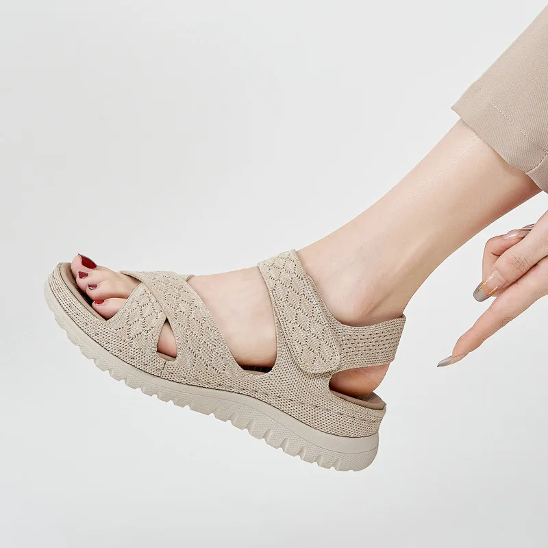 

New MD Thick Bottom Slope Heel Sport Style Wet Water Soft Lightweight Anti Slip Seam Women's Sandals