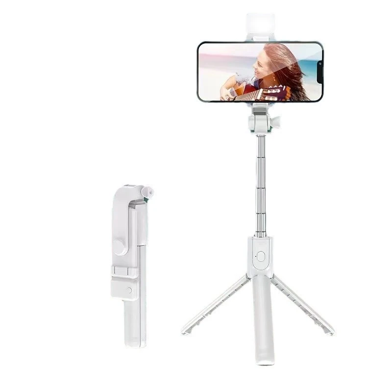 Extendable Selfie Stick with Bluetooth Remote Anti - shake Fill Light Beauty Live Broadcast Stand for iPhone Android