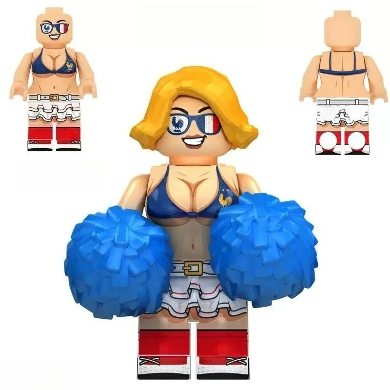 5cm Football Babe Movie Figure Peripheral Model Cheerleading Team Building Block Builders Desktop Decorative Ornaments Gift Toys
