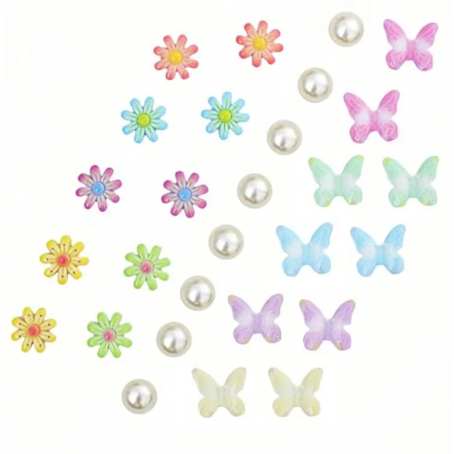 

Flower Shoe Charms for Women, Bling Pearl butterfly Shoe Charms, Girls macron charms Clog Sandals Decoration, Party Favors Birt