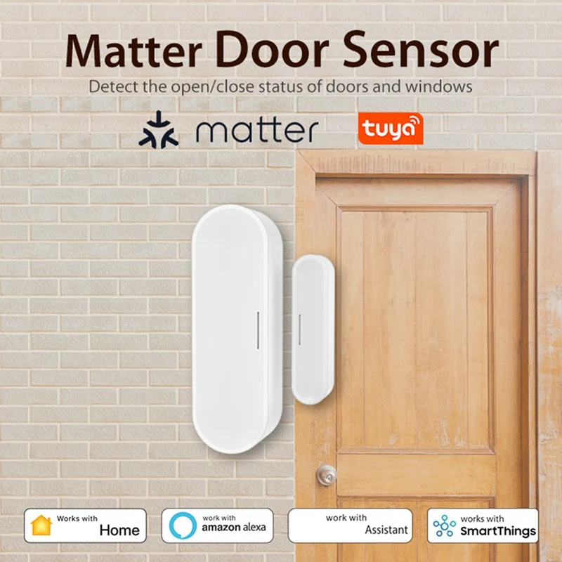 

Tuya Matter Thread Door Window Sensor USB Powered Smart Home Smart Door Sensor Alarm For Home Security&Automation