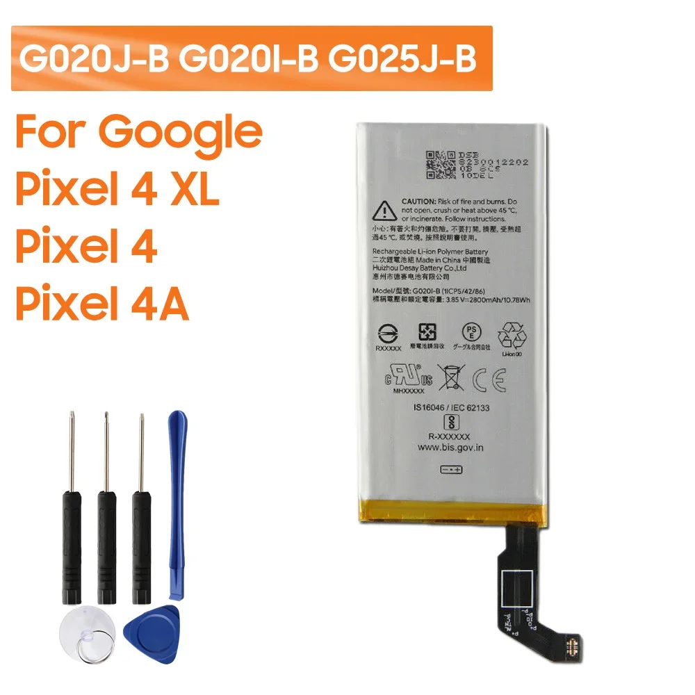 

Replacement Phone Battery G020J-B For Google Pixel 4 XL G025J-B For Google Pixel 4A G020I-B For Google Pixel 4 2800mAh