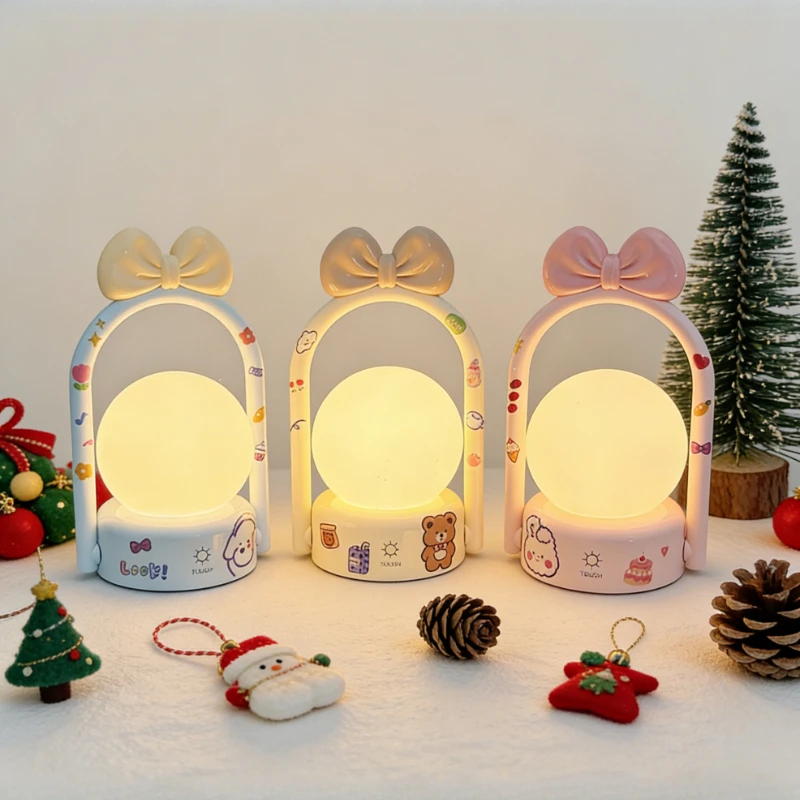 Lovely Wall Hanging Night Light 3 Color Dimmable Ambient Lamp Eye Protection Sleep Light for Bedroom Dorm Decor