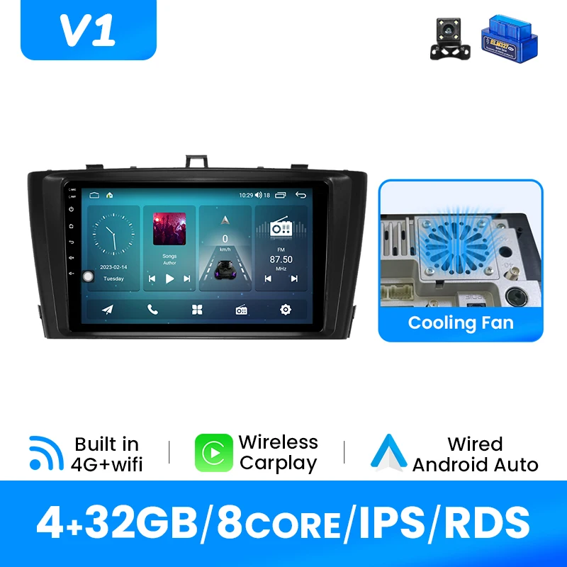 Android 14 Autoradio Speler Voor Toyota Avensis 2009-2015 GPS Draadloze Carplay Android Auto IPS Scherm Multimedia DSP 4G Wifi