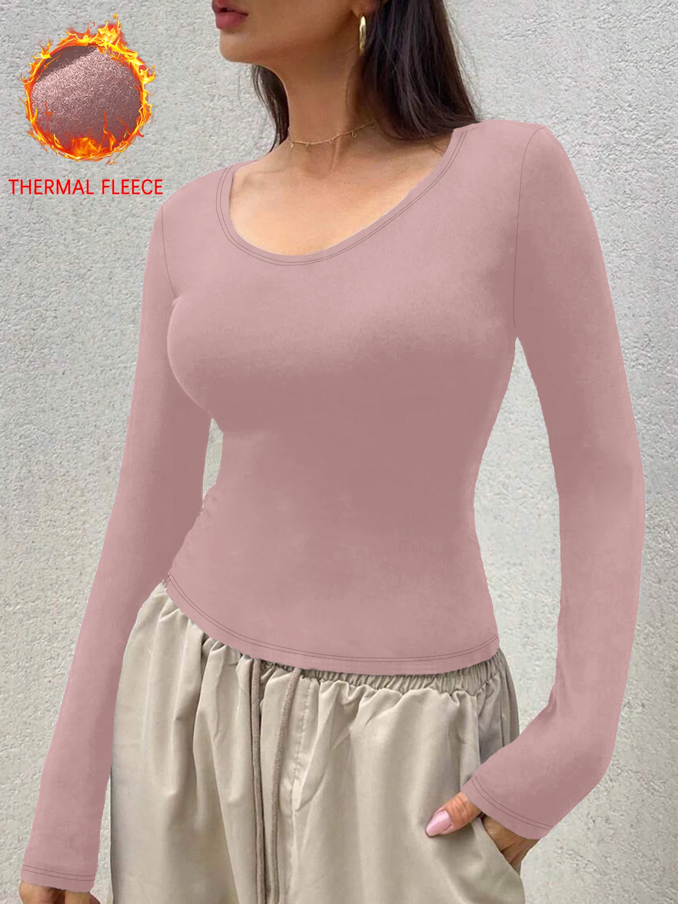 

Термобелье, топы для женщин, рубашки с длинными рукавами, очень мягкая, для холодной погоды, повседневная одежда для домашнего отдыха