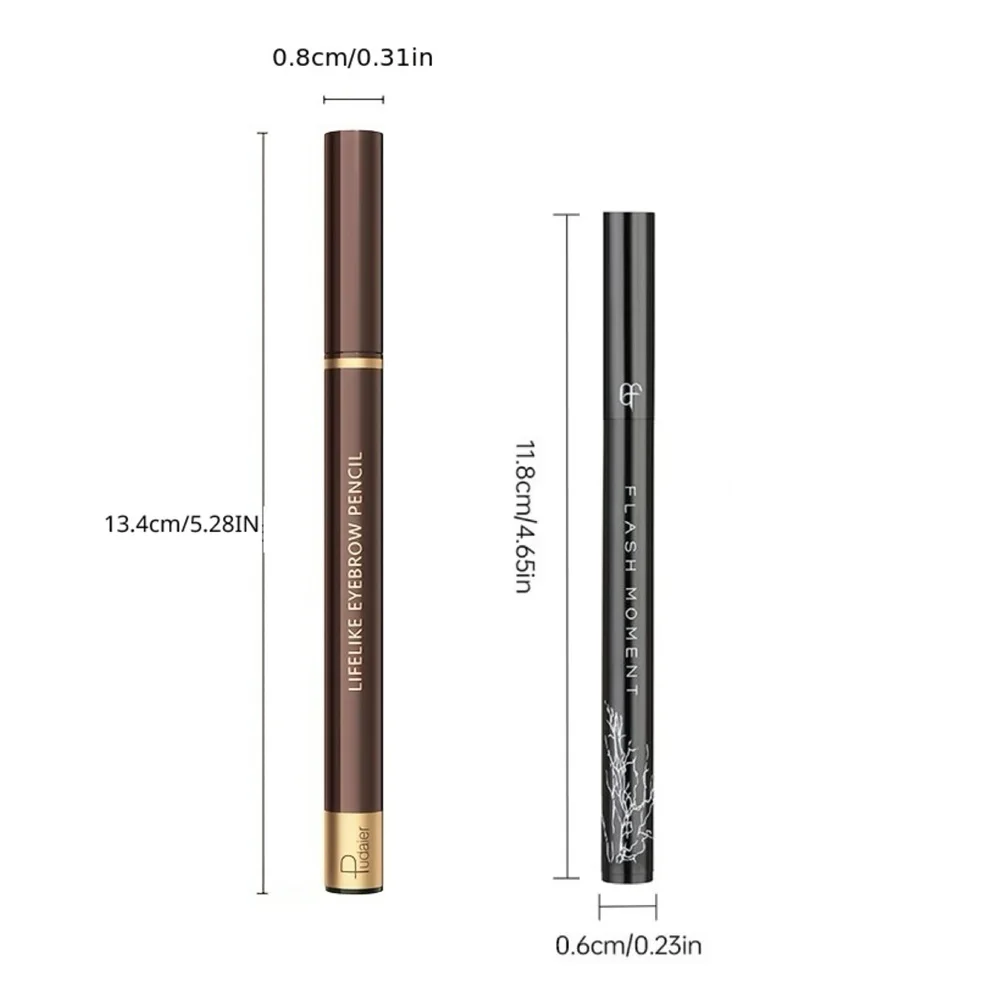Eyeliner- und Vier-Spitzen-Augenbrauenstift-Set, wischfest, einfach aufzutragen, sanft auf empfindlichen Augen, geeignet für das tägliche Make-up