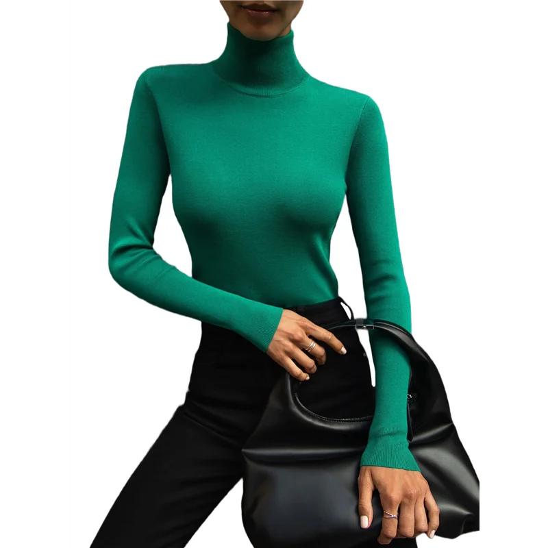 

Женская рубашка с длинными рукавами, осенне-зимняя мода, базовое термобелье, топы, зеленые S