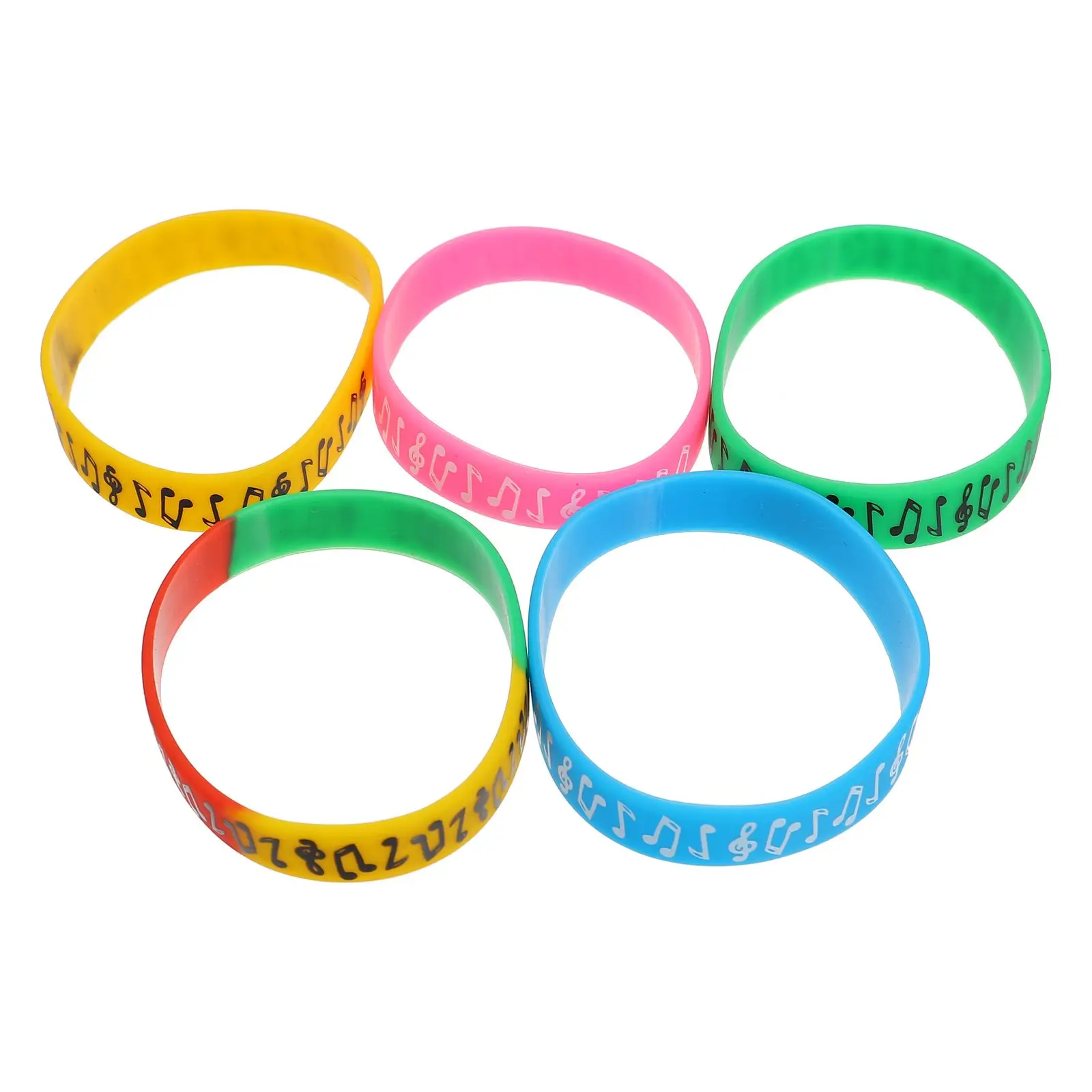 

10pcs Music Festival Wristbands Bracelet Rubber Silicone Waterproof Notes Design Band for Concert