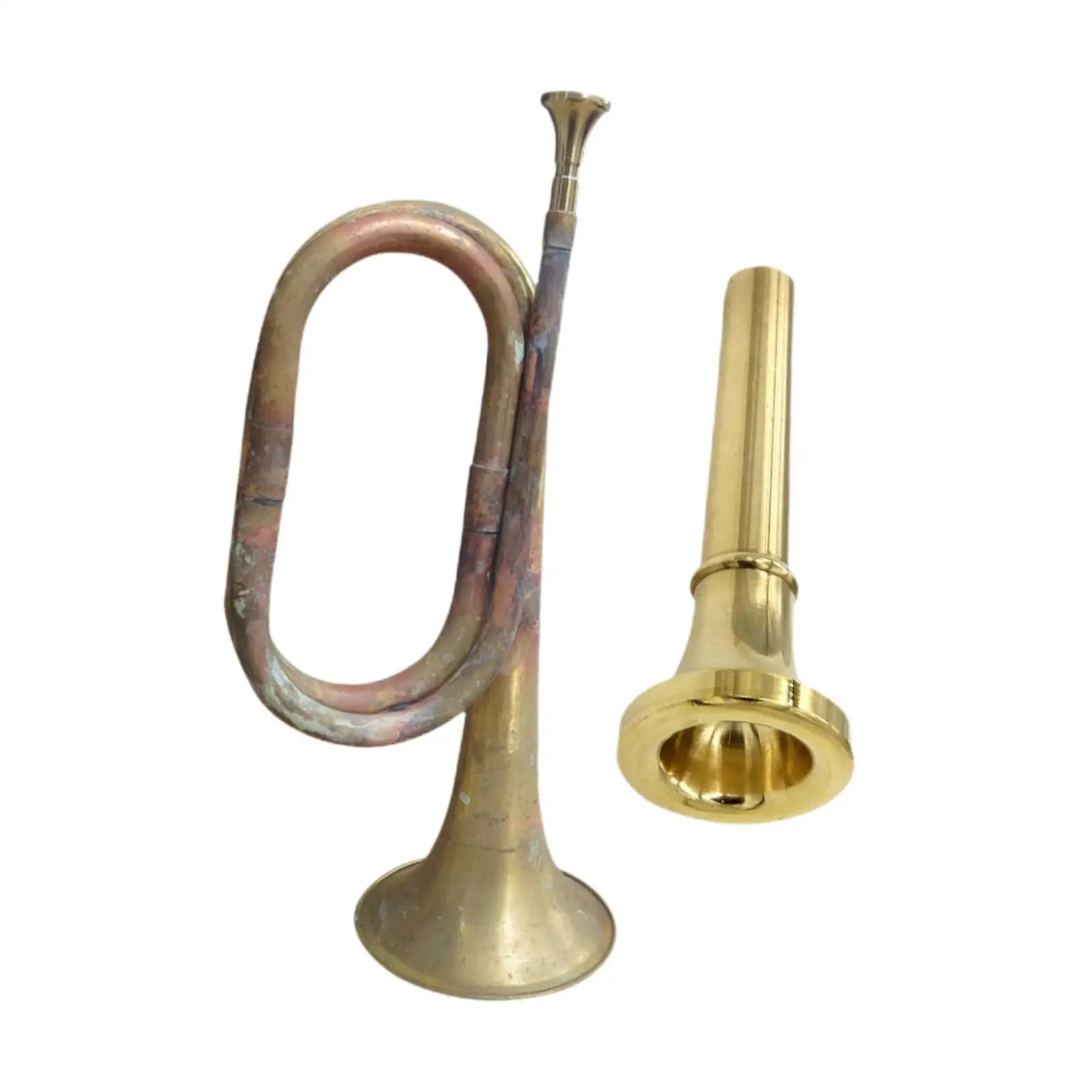 

Cavalry Trumpet Scouting Trumpet Music Instrument Professional Mini Brass Instrument Blowing Bugle for School Band Students