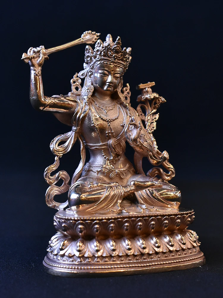 Like Rui Pavilion Manjushri Bodhisattva Manjushri Relic Great Wisdom Pure Copper Ornament Tibetan Tantric Home Buddha Statue