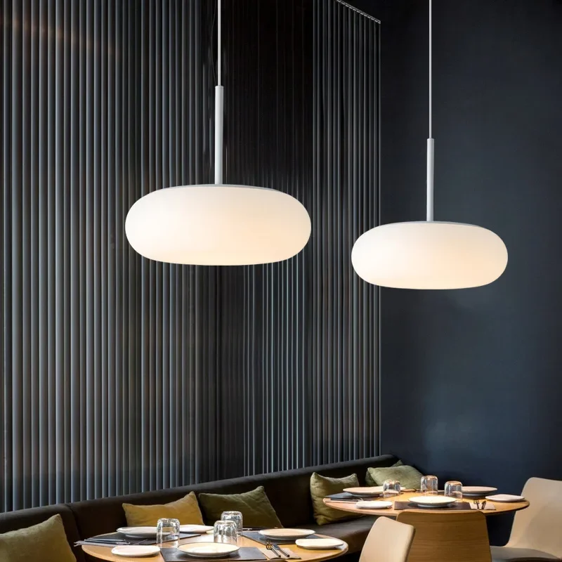 

Nordic Simple LED Chandelier Modern Milk White Pendant Lamp for Bedroom Dining Room Restaurant Hanging Lighting Decor Home