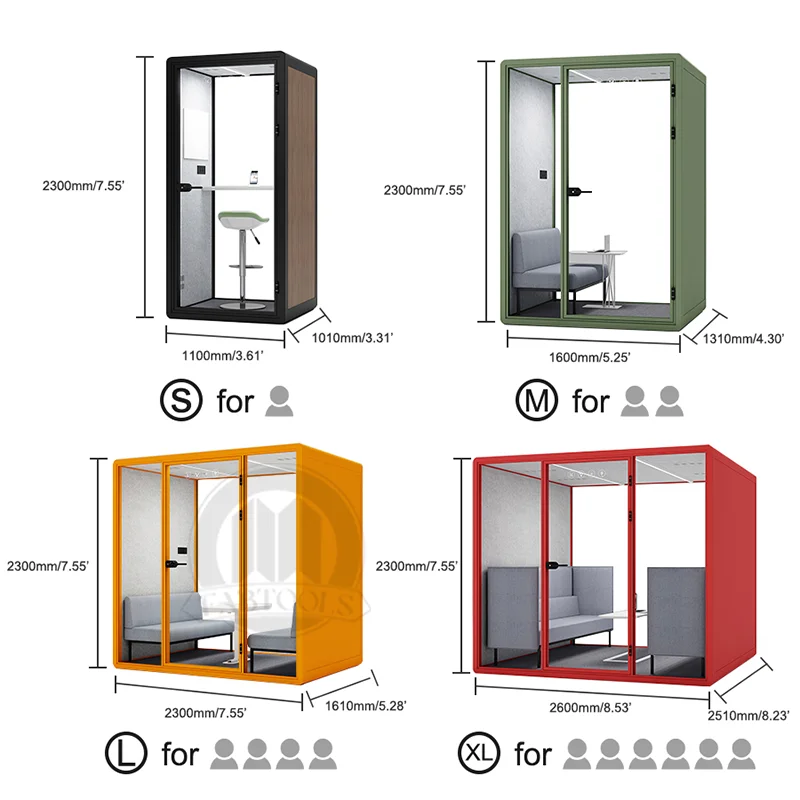 movable multi-person office pod fully equipped office pod airport telephone booth