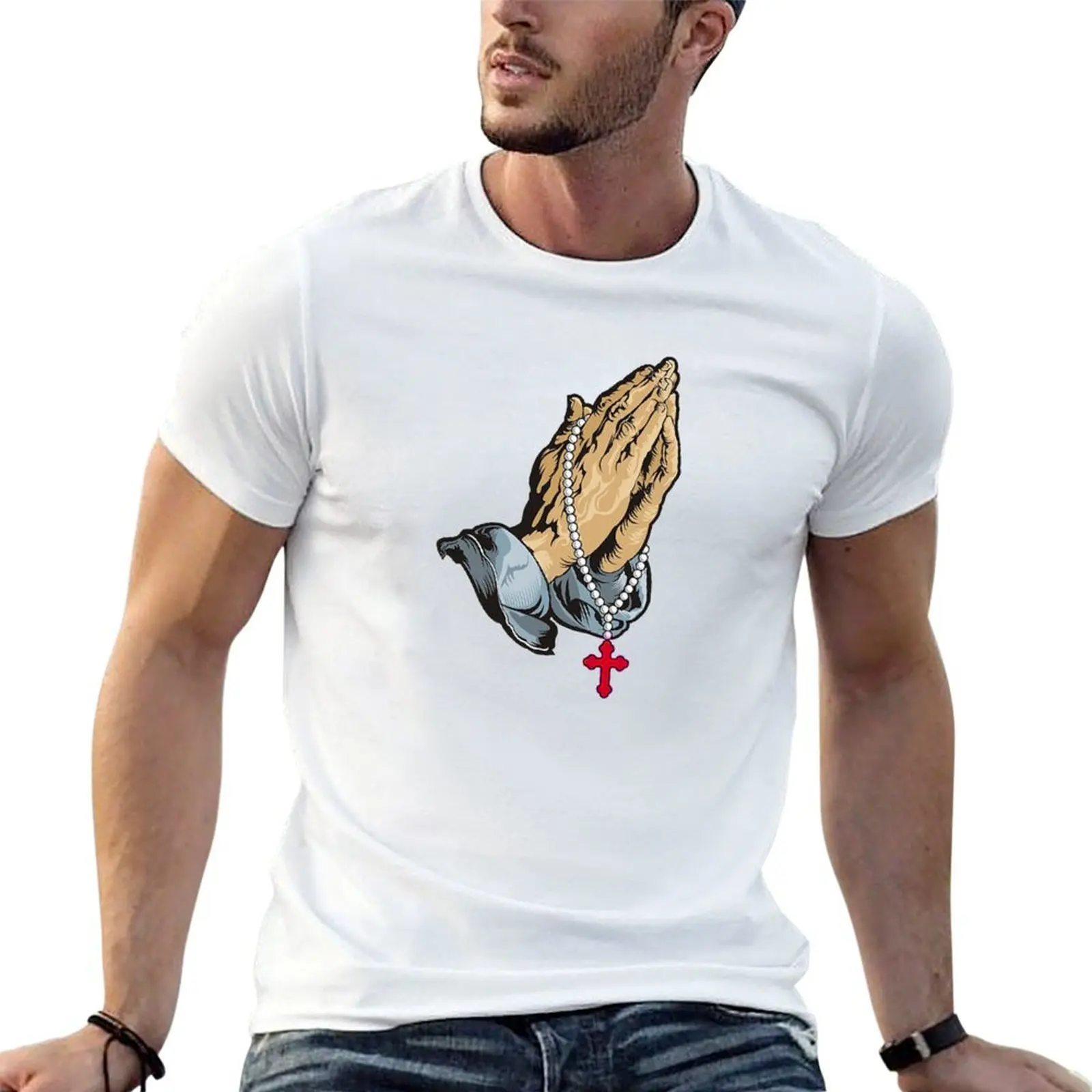 praying hands T-Shirt funny gifts shirts graphic slim fit t shirts for men