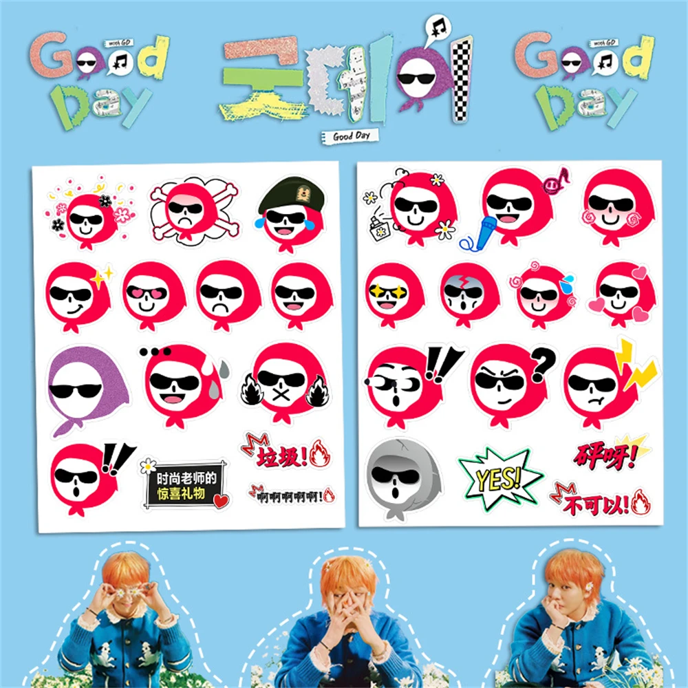 

KPOP BIGBANG G-Dragon Stickers GD GOOD DAY Cartoon Expression PVC Waterproof Sticker For Phone Notebook Cup Fans Collect Gifts