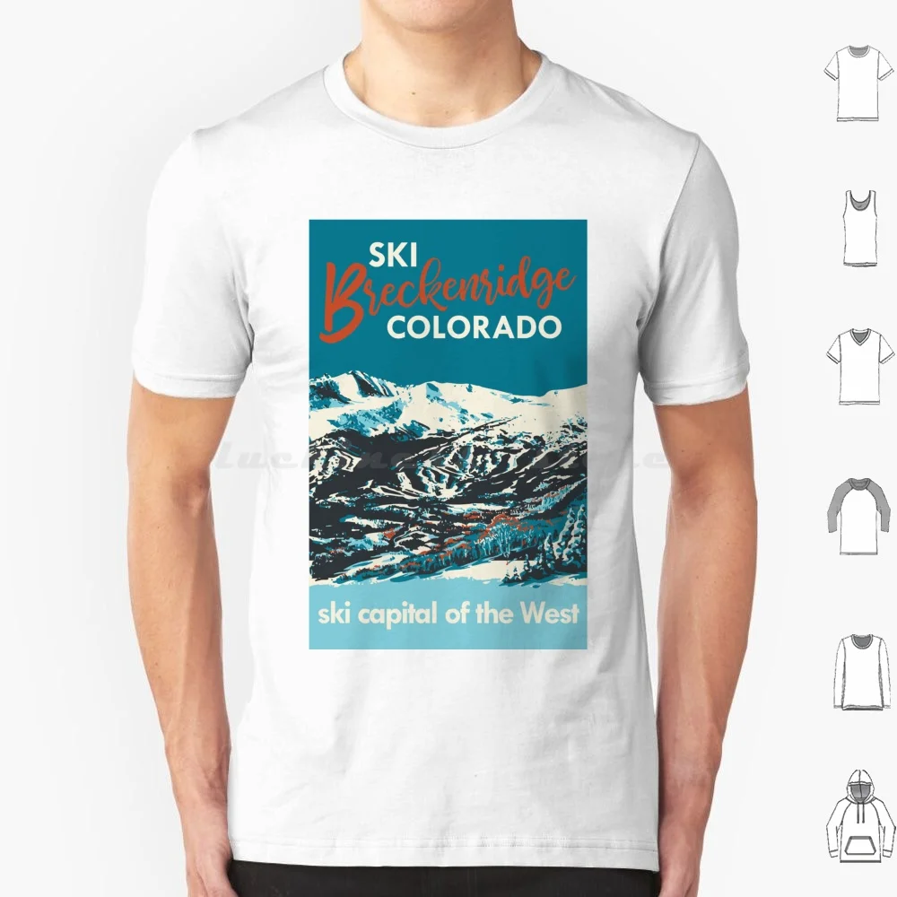 Breckenridge Vintage Ski Poster T Shirt 6xl Cotton Cool Tee Breckenridge Colorado Ski Vintage Aspen Vail Vintage Ski