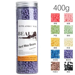 Bolas de cera depilatorias Unisex, película caliente para eliminar el vello facial, piernas, brazos, 400g por paquete