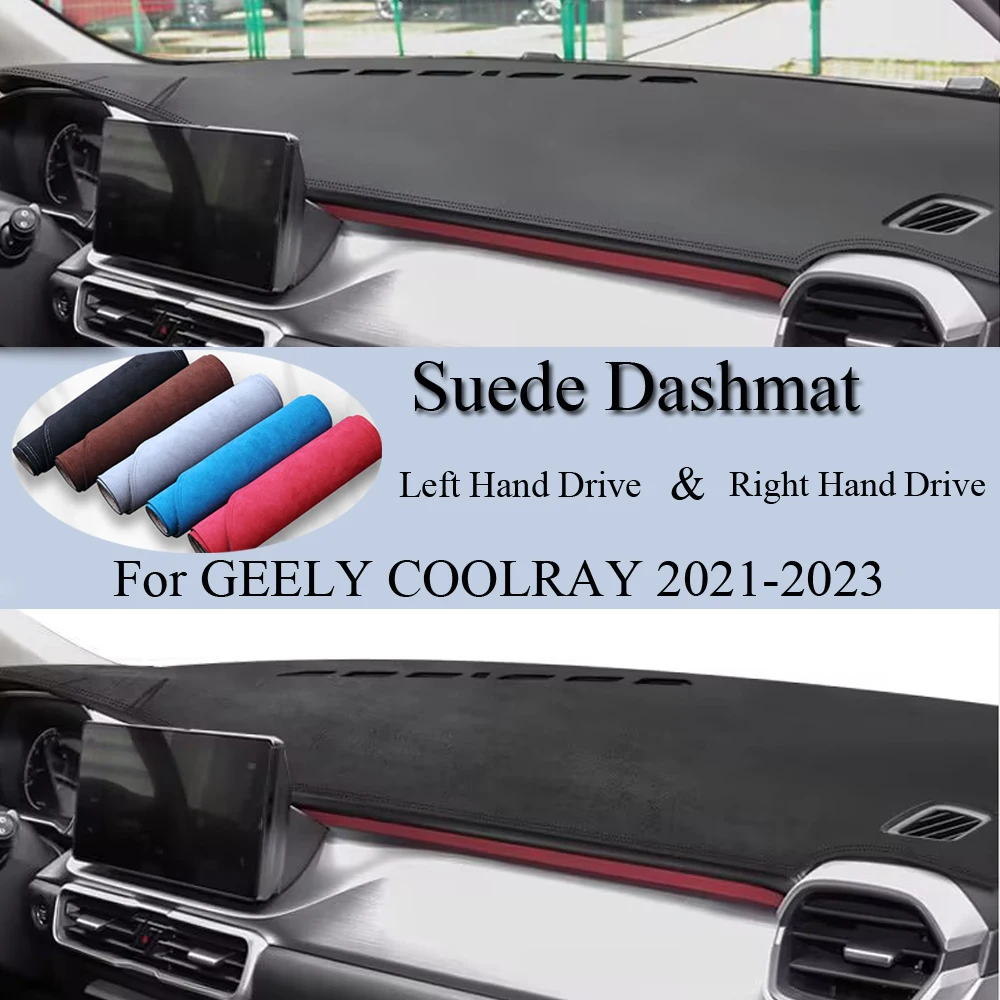 

For GEELY COOLRAY 2021 2022 2023 Accessories Car Dashboard Cover Mat Suede leather Dashmat Sun Shade Pad Instrument Panel Carpet