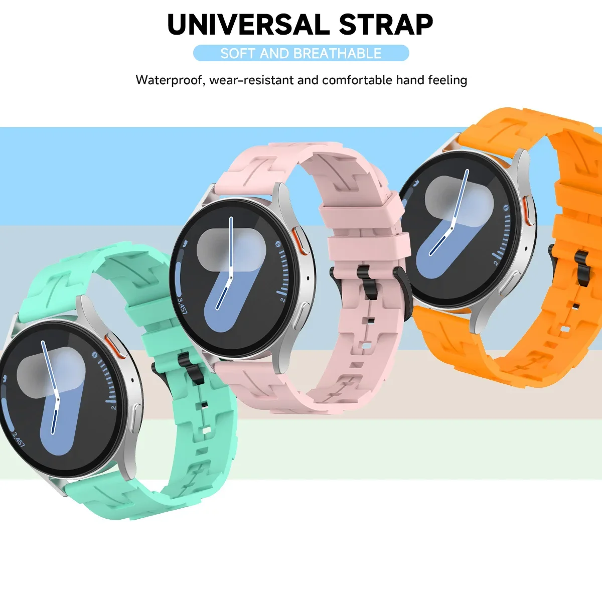 22mm 20mm Silicone Strap for Samsung Galaxy 7 6 5 4 40/44mm 5Pro 6 4Classic 43/47mm Bracelet for Huawei Watch GT5 Pro 46mm Band