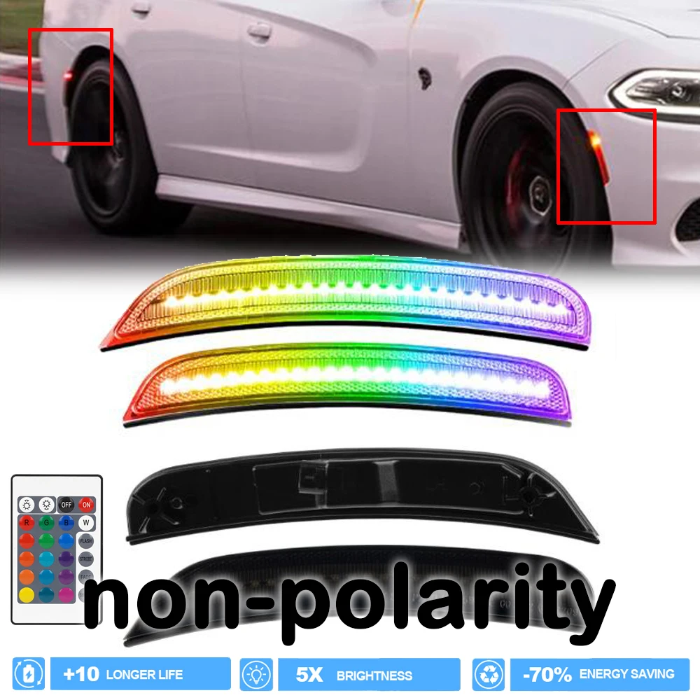 

4Pcs LED Repeat Blinber RGB Side Marker Front Rear Fender Light for Chrysler 300 2015-2023 Auto Parts Accessories