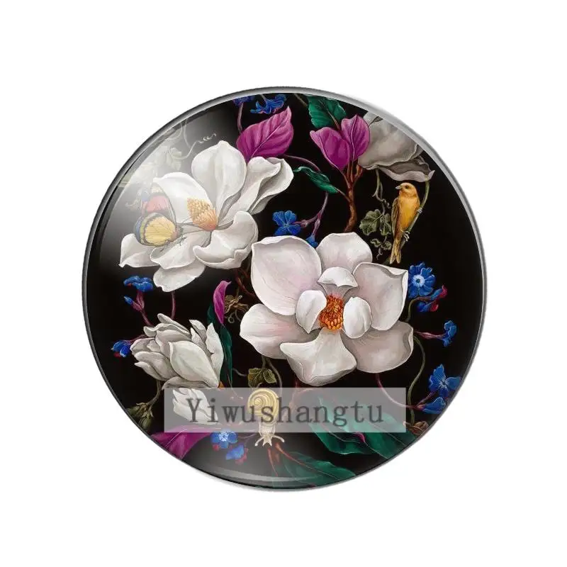 Beauty Vintage Flowers Rose Daisy 8mm/10mm/12mm/18mm/20mm/25mm Round photo glass cabochon demo flat back Making findings ZB0543