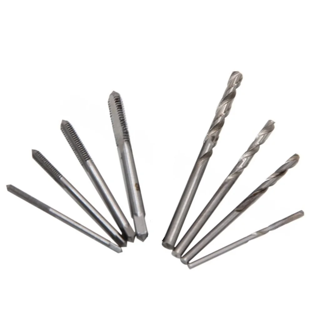 Adjustable T-Handle Tap Wrench 9pcs Set M5 M6 with 4 Metric Screw Taps and 4 Drill Bits for Precision Threading Work view 6