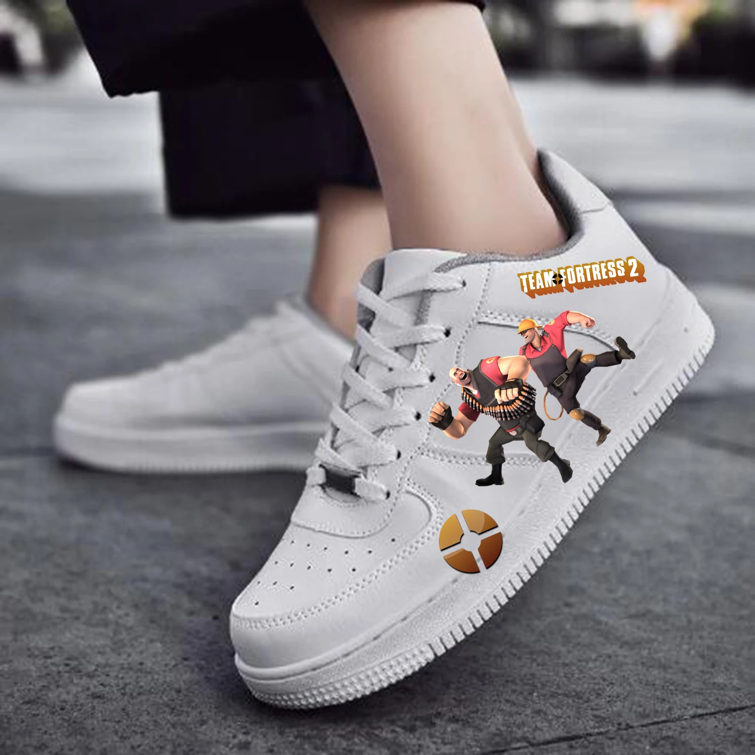 

Team Fortress 2 Game AF Basketball Mens Womens Sports Running High Quality Flats Force Sneakers Lace Up Mesh Custom Made Shoe