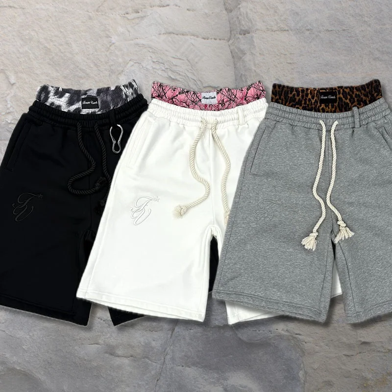 กางเกงขาสั้นสไตล์วายทูเคย้อนยุค แนวสตรีทสีกลาง แต่งลายปักเอวคู่ สไตล์ลำลองสปอร์ต