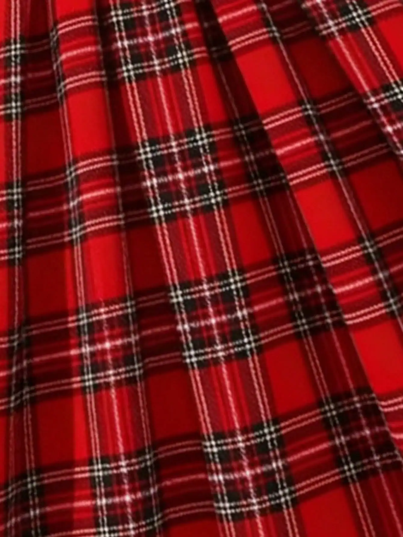 Mädchenkleid mit Rundhalsausschnitt, langen Ärmeln, Karomuster, Schleife, A-Linien-Rock, mittellanger Rock, einfarbig, Kinderbekleidung – Detail 5