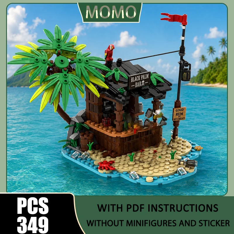 

Pirate Fortress Model Moc Building Blocks Black Palm Bar Model Technology Brick DIY Assembly Construction Holiday Toys