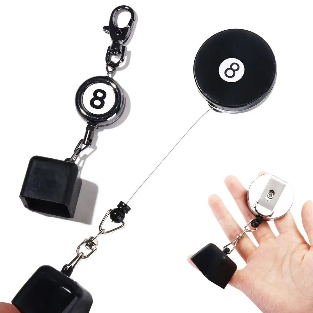 

Clip Keys Chain with Belt Clip Chalk Storage Holder Snooker Pool Chalk Holder Retractable Choker Clip Billiards Chalk Holder