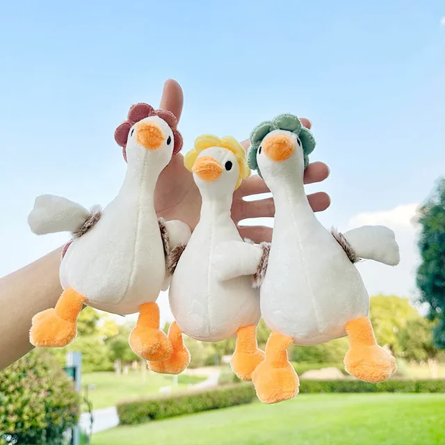 Internet Celebrity Cute Back Flower Duck Plush Toy Pendant