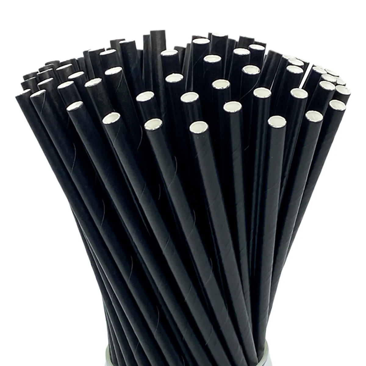 100 Disposable Paper Straws Black Bulk Party Birthday Halloween Supplies Cocktail Coffee Smoothy Drinkawre Reusable Straws 6mm