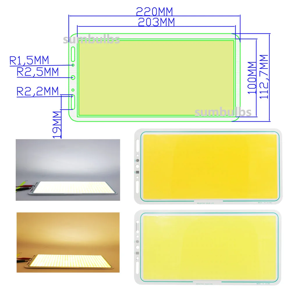 DC 12V Alle Größe 2-200W COB Led-lampe Streifen Panel Modul Chip Diode Bar Runde Form lampe für DIY Schreibtisch Auto Mode Leuchte