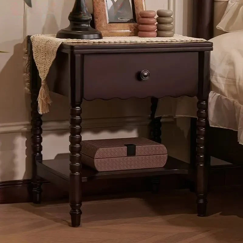 

medieval solid wood bedside household bedroom locker retro storage bedside cabinet