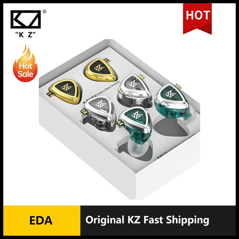 Auriculares intrauditivos KZ EDA Bass/Balanced/Hi-Res, 3 pares de auriculares HIFI, monitor deportivo con cancelación de ruido, IEM KZ ZEX PRO EDC EDS