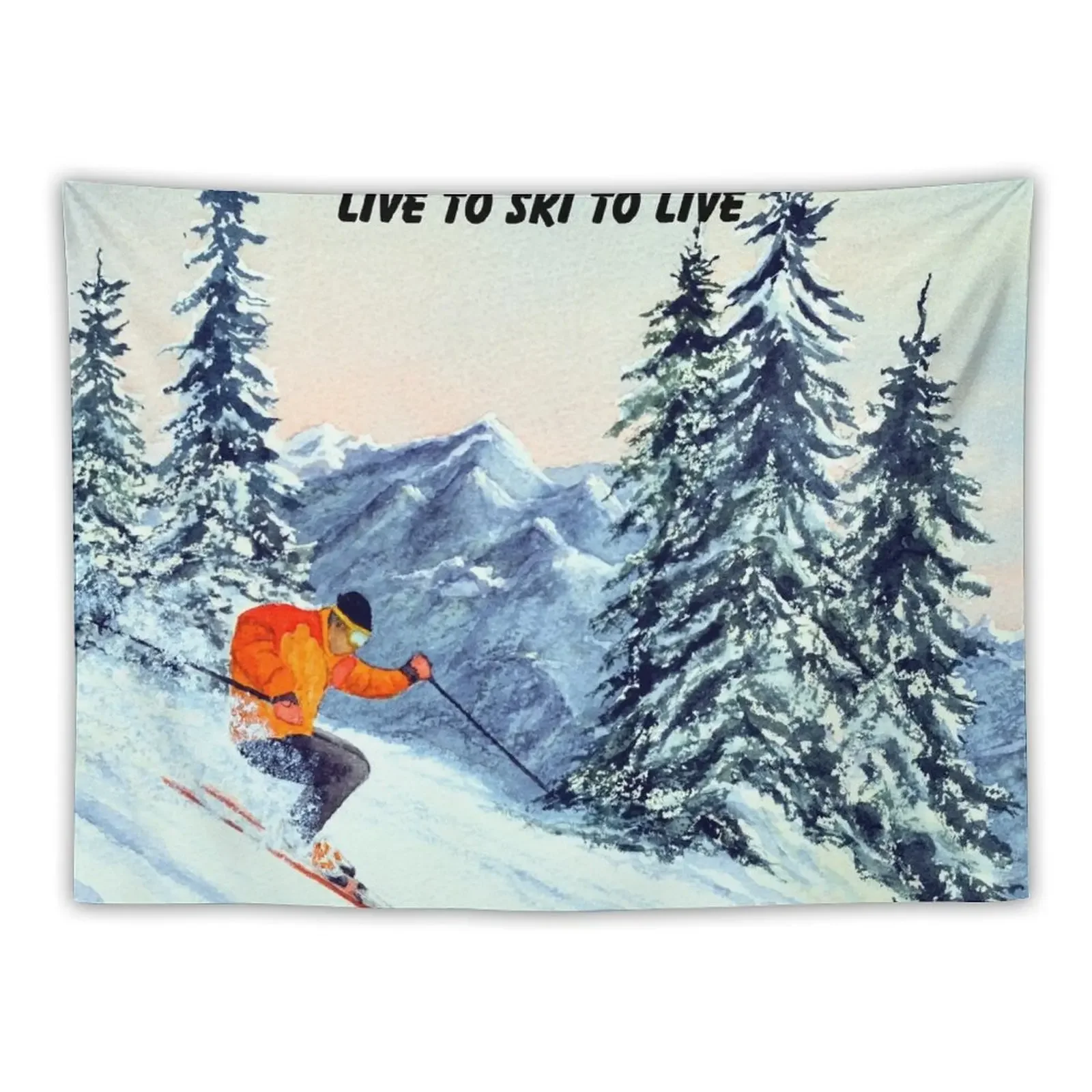 

LIVE TO SKI TO LIVE Tapestry Bedroom Deco Cute Decor Anime Decor Tapestry