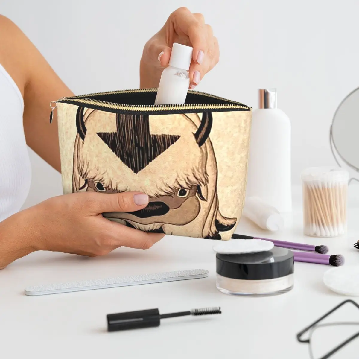 

Avatar The Last Airbender Lost Appa Poster Women Cosmetic Bag Travel Makeup Organizer Pouch Toiletry Storage Dopp Kit Case