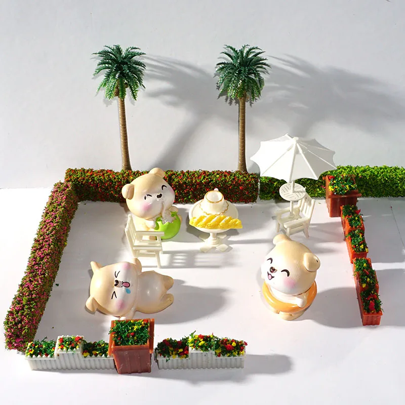 Série Cena do Jardim, Bush Strip, White Mountain Flower Bed, DIY Micro Paisagem, Kit de Material de Mesa, Melhor