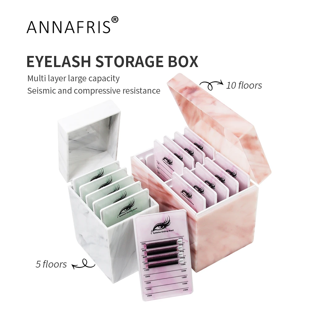 

ANNAFRIS Acrylic 5/10 Layers Lash Pallet Eyelash Extension Storage Box For Individual Lash Display Stand Makeup Organizer Tools