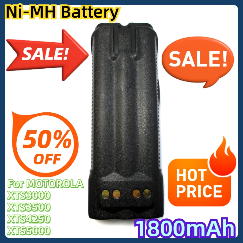 

For MOTOROLA XTS3000 XTS3500 XTS4250 XTS5000 Two Way Radio Rechargeable Battery 1800mAh NTN8294AR Ni-MH Battery