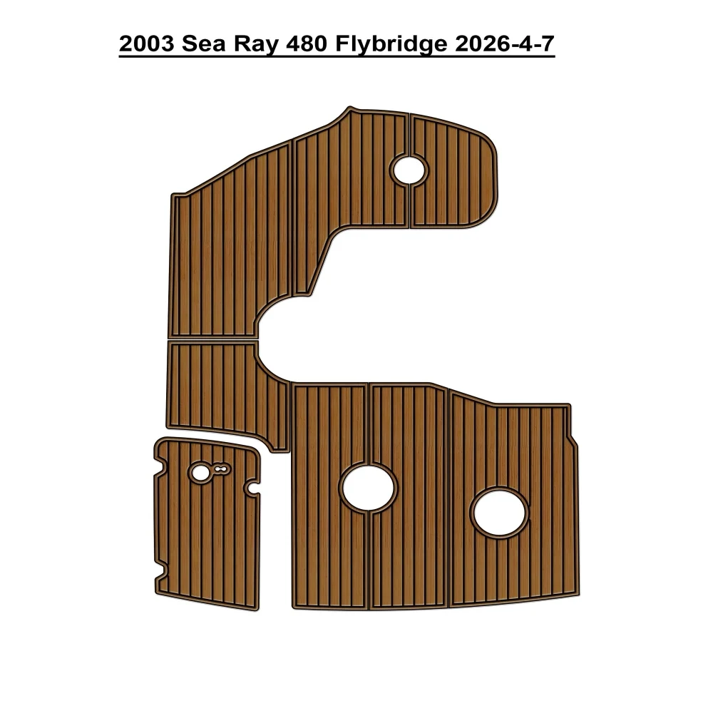 

Накладка на пол для катера Sea Ray 480 Flybridge 2003 года, из ЭВА-пены, имитация тика, в стиле SeaDek, самоклеящаяся