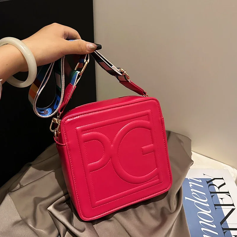 حقيبة يد نسائية عالية الجودة، حقيبة كروس نسائية واسعة بحزام على شكل سلسلة، حقيبة كتف بسحاب على الموضة #6