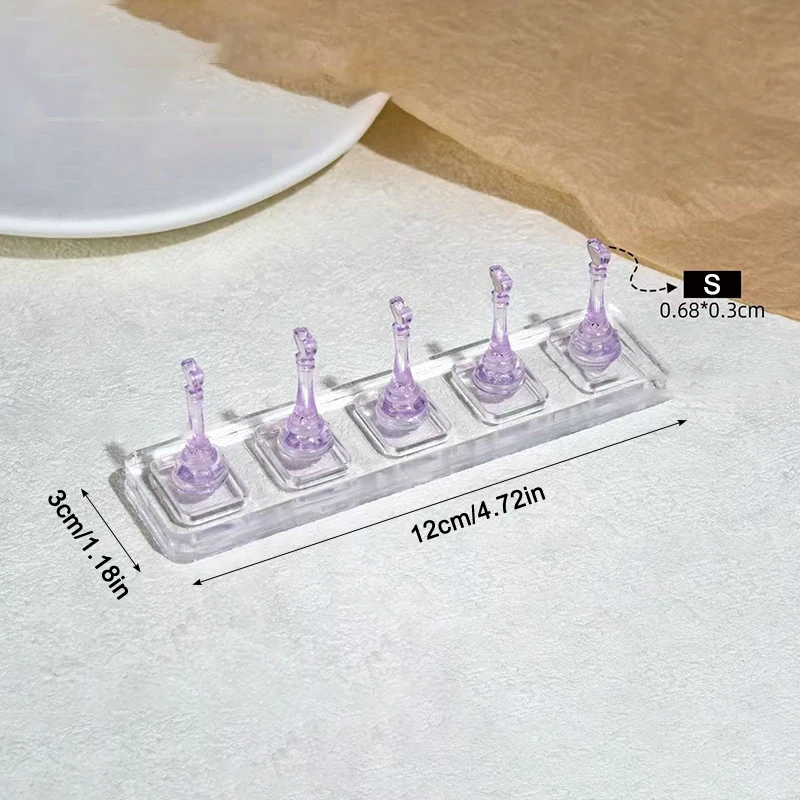 

5Grid Non-Magnetic Acrylic Nail Stand False Nail Display Stand Tips Holder For Cat Eye Gel Press On Nails Display Rack Practice