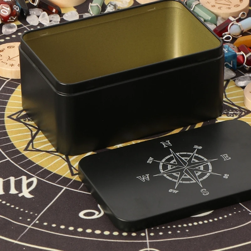 Tarot Cards Storage Box Small Trinkets Box Iron Tarot Card Storage Case R66E