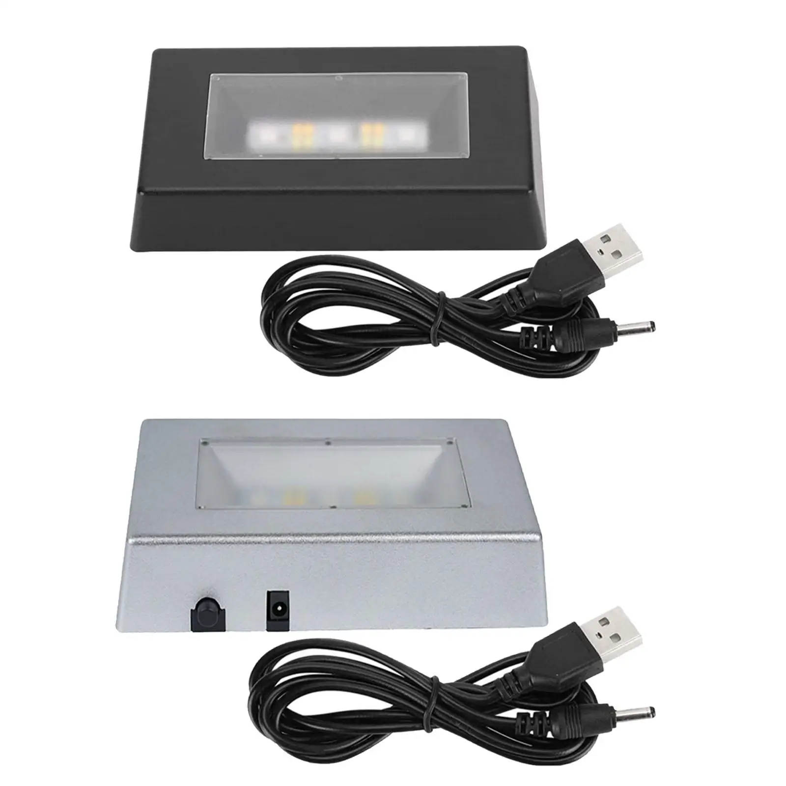 

3D LED Light Base Rectangle Stand USB Powered Crystal Art Holder for Room Lighting Decoration and Display