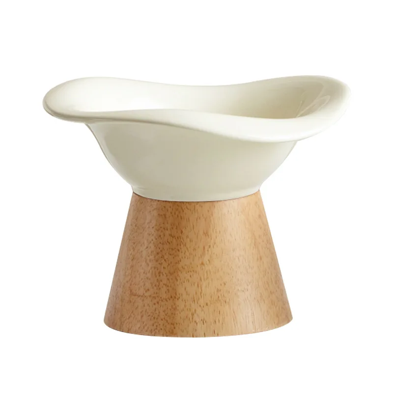 

Detachable Velcro Design Ceramic Cat Bowl Pet Bowl High Foot 15 Degree Tilt Anti Neck Pain Anti Spill Easy Clean Water Dish