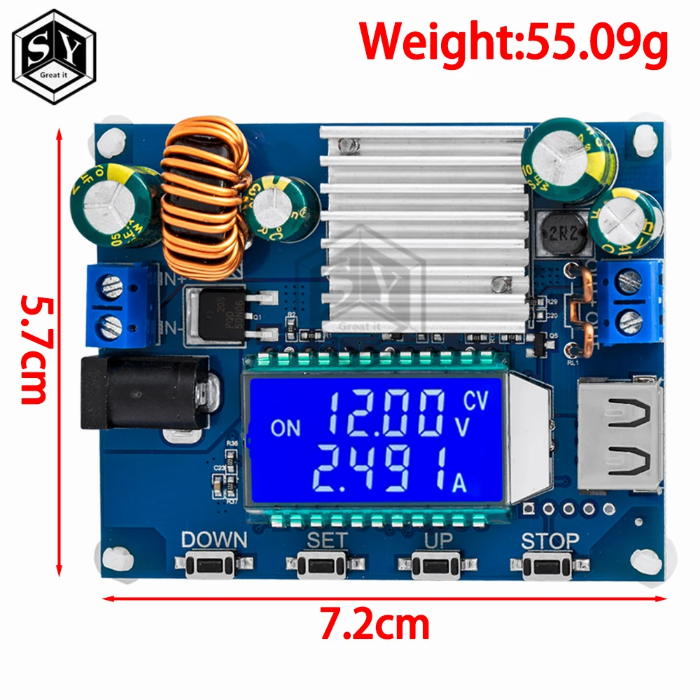 SK35L DC 0.6-30V 4A 35W 5V 6V 9V 12V 24V Boost/Buck CC CV Regulated Adjustable DC Power supply Module laboratory power supply