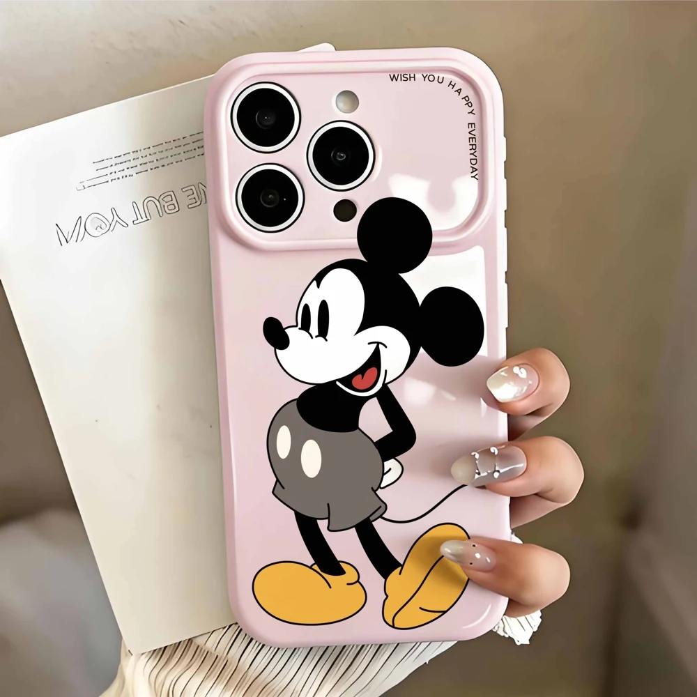 Disney Mickey Minnie Anime For Apple iPhone 17 16 15 14 13 12 Mini 11 Pro Max Bubble Heart Cover Funda Silicone Soft Phone Case view 3